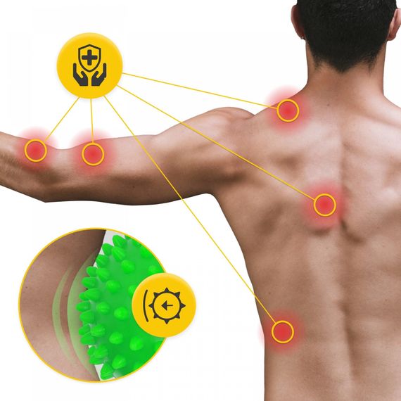 Масажний м'яч подвійний з шипами 4FIZJO Spike+ 7 x 16 см Green (P-5905973403351) | Зображення 6