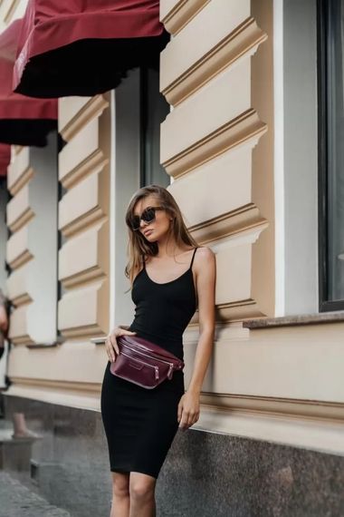 Шкіряна поясна сумка Skin and Skin Bum Bag 30х17х8 см Бордова (WB05BU) | Зображення 2