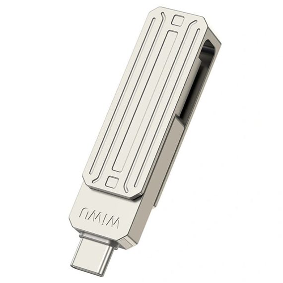 Флеш-накопитель WIWU Wi-FD001 3in1 (USB-A/C/L) USB 3.0 — 32GB Silver | Зображення 3