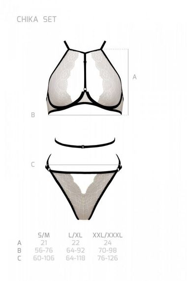 Комплект білизни Passion CHIKA SET, L/XL, cream, топ, трусики | Зображення 4