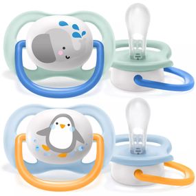 ПУСТУШКА AVENT ULTRA AIR 0-6МІС, ОРТОДОНТИЧНА, 2ШТ, ANIMAL ДЛЯ ХЛОПЧИКІВ (SCF080/05)