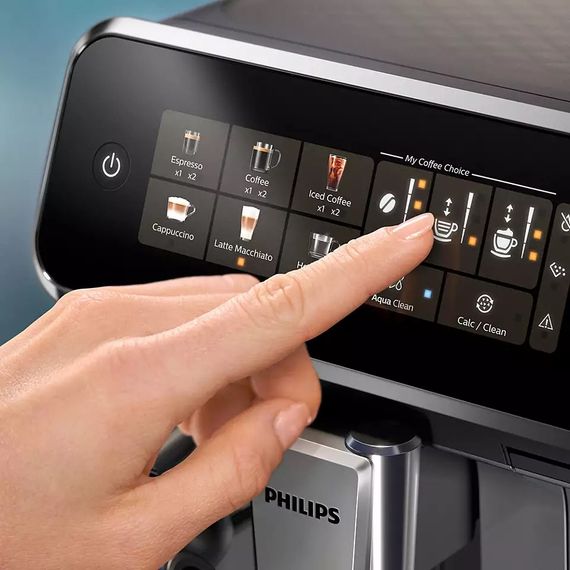 Кавомашина Philips Series 3300 1.8л, зерно + мелена, автомат.капучинатор, дисплей, авторецептів - 6, чорний (EP3347/90) | Зображення 4