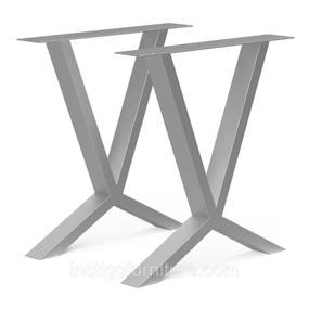 Комплект опор для столу з металу 700×100mm, H=730mm (профільна труба: 80x40mm) Сірий