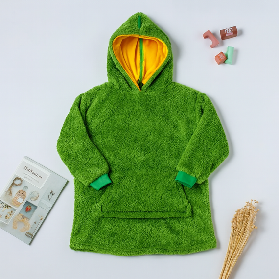 Дитячий плед-толстовка Huggle Hoodie «Лісова пригода» (зелений) — затишний плед-худі 3 в 1 для ігор і відпочинку | Зображення 2
