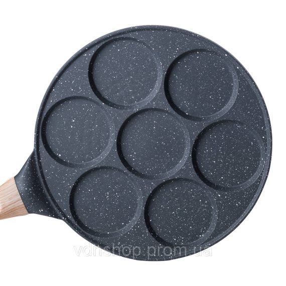 Сковорода з антипригарним покриттям 26 см для млинців, яєць та оладок, 7-секційна кругла сіра HP-39-582-C | Зображення 3