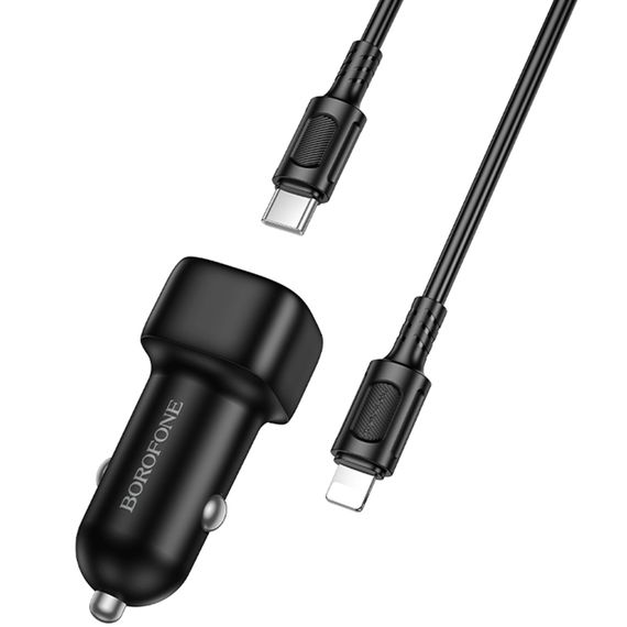 АЗП Borofone BZ34A Cloud PD20W (1USB-C) + кабель Type-C to Lightning Black | Зображення 3