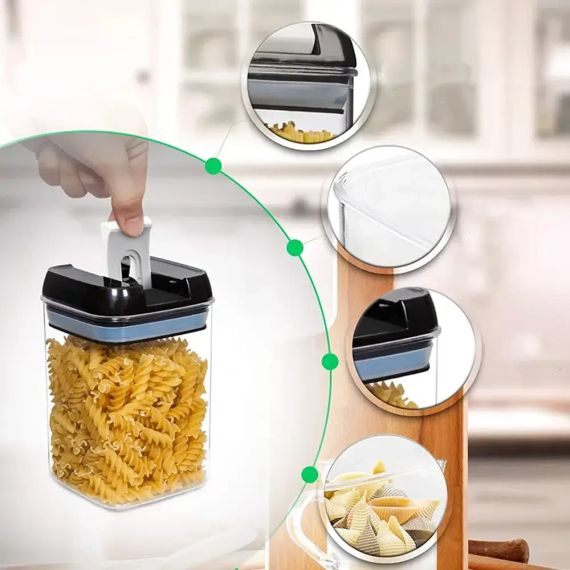 Набор прозрачных контейнеров для сыпучих 5 предметов FOOD с крышками | Зображення 5