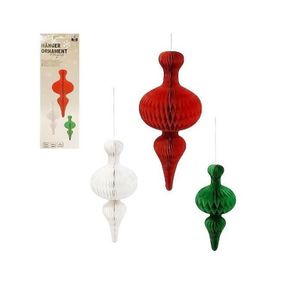 Набор подвесных бумажных новогодних украшений "Фонарик" CG-10, 3 шт