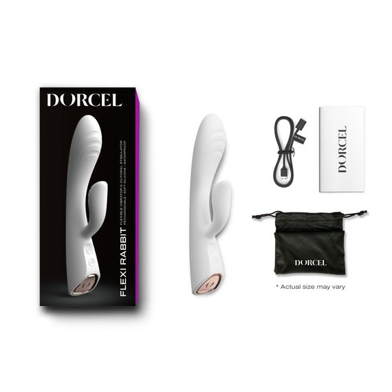 Вібратор-кролик з підігрівом Dorcel FLEXI RABBIT WHITE, гнучкий стовбур | Зображення 6