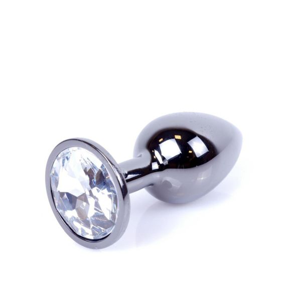 Анальна пробка - Jewellery Dark Silver Plug Clear | Зображення 1
