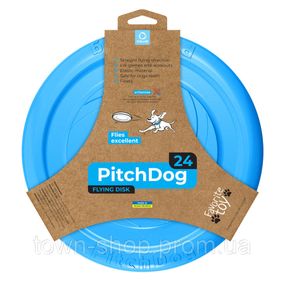 Игровая тарелка для апортировки PitchDog, диаметр 24 см голубой