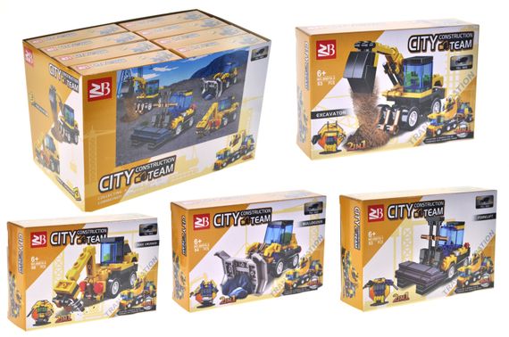 Конструктор 8087A "Будівельна техніка" в дисплеї 16 шт. YG Toys