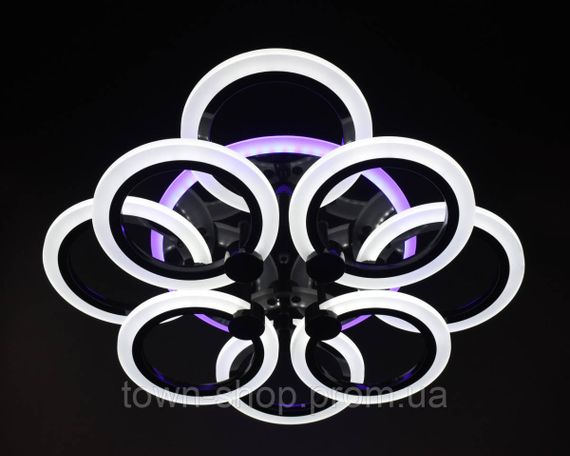 Люстра потолочная LED с пультом A2374/4+4S-RGB-bk Черный 11х45х54 см. | Зображення 8