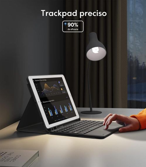 Чохол з Bluetooth клавіатурою для iPad 10.2" 9, 8, 7 покоління, Pro 10.5", Air 3, Earto з тачпадом QWERTY, захист для планшету | Зображення 2