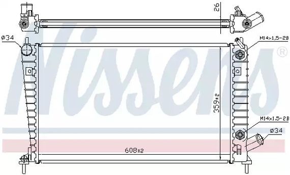 Радіатор охолодження двигуна SAAB 9-5, NISSENS (68001A)