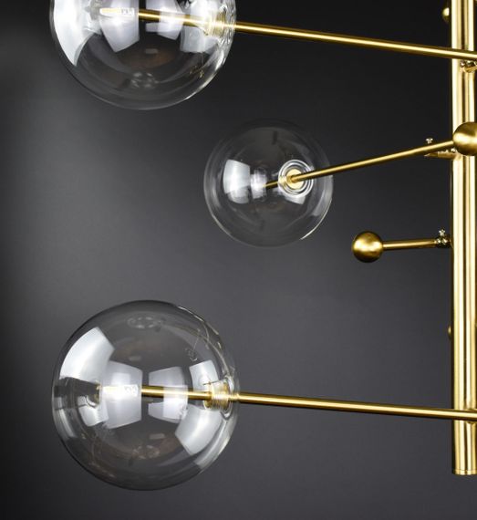 Люстра стельова на 6 лампочок 26732 Латунь 63-83х80х80 см. | Зображення 2