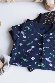 Чоловічки стрейч кулір принт Діно від 1 до 18 місяців 68