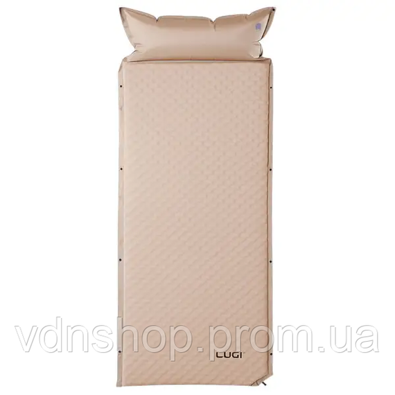 Самонадувний матрац похідний у намет 190×65×3 см туристичний із підголівником LU-026 Бежевий