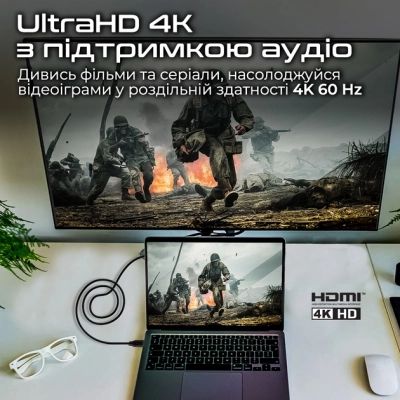 Кабель мультимедийный HDMI to HDMI v.2.0 prolink4k60-500 Promate (prolink4k60-500) | Зображення 2