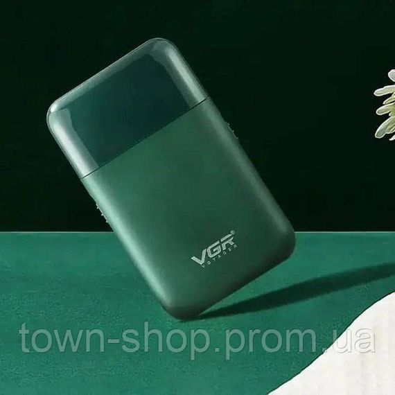 Аккумуляторная мужская мини электробритва VGR V-390 для бритья бороды и усов шейвер. Цвет: зеленый | Зображення 3