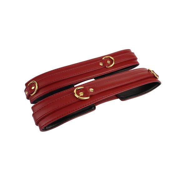 Комплект манжетів на зап'ястя та стегна Chisa BEHAVE! Luxury Fetish червоний sexstyle | Зображення 3