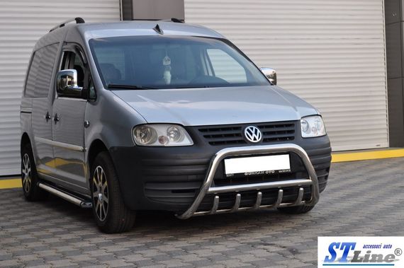 Кенгурятник WT003 (нерж) 60мм, без надписи для Volkswagen Caddy 2004-2010 гг | Зображення 4
