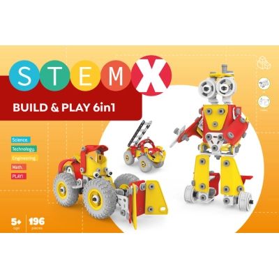 Конструктор Stem с болтами Build&amp;Play 6 в 1 на 196 деталей (3858894673285) | Зображення 7