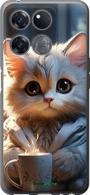 Чохол на OnePlus Ace Racing Білий кіт "5646u-2955-2448"