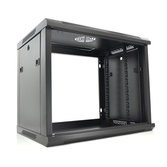 Шафа Merlion 9U, 600x450x500 (ШxГxВ)мм загартоване скло, чорна. сталь 1 | Зображення 1