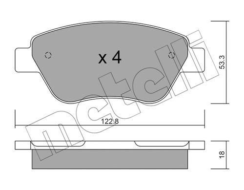 Колодки тормозные передние Fiat Doblo 00- Panda 03- 500 II 07- Lancia Musa 04-12 22-0321-1 | Зображення 1