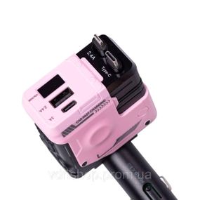 Автомобильное зарядное устройство MECHA с выдвижными кабелями и портами USB/Type-C Розовый HP-A1P