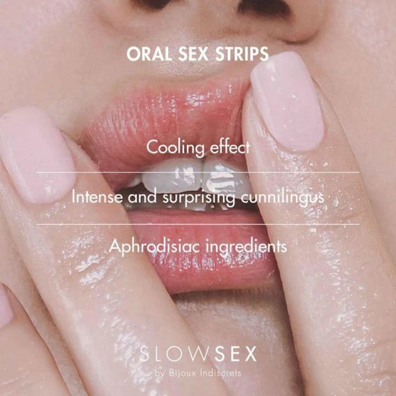 Мятные полоски для орального секса SLOW SEX Bijoux Indiscrets Oral sex strips (в упаковке 7 шт.) sexstyle | Зображення 2