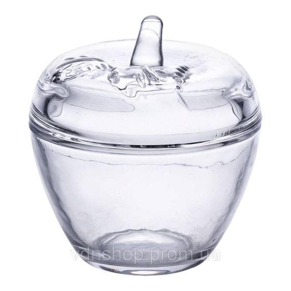 Цукерниця з кришкою Ø 9.5 см ваза цукерниця кругла скляна у формі яблука HP-4-101