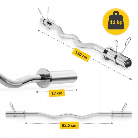 Гриф для штанги олімпійський W-подібний 4FIZJO 120 см 50 мм без підшипників (P-5905973401180) | Зображення 6