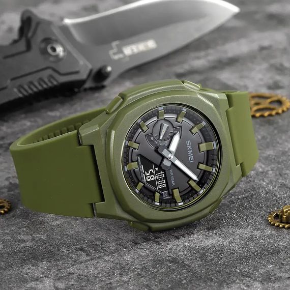 Годинник наручний чоловічий SKMEI 2091AGBK, тактичний годинник, годинник армійський оригінал, наручний для військових | Зображення 4
