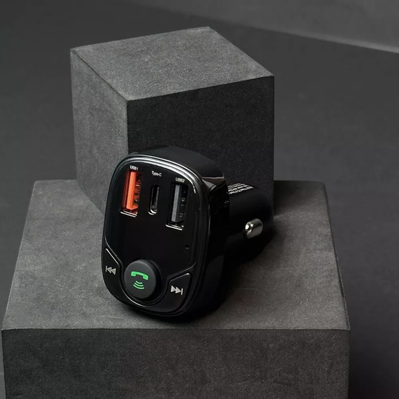 Автомобільний зарядний пристрій з функцією трансмітера FM Launcher Power PD-01 2USB+Type-C, FM модулятор | Зображення 7