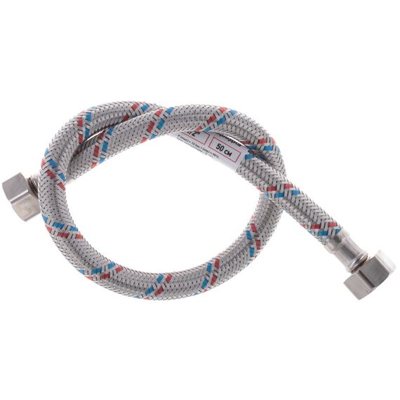 Гнучкий шланг для підключення води гайка 1/2'' - гайка 1/2'' (50 см) Zerix (ZX1551) | Зображення 2