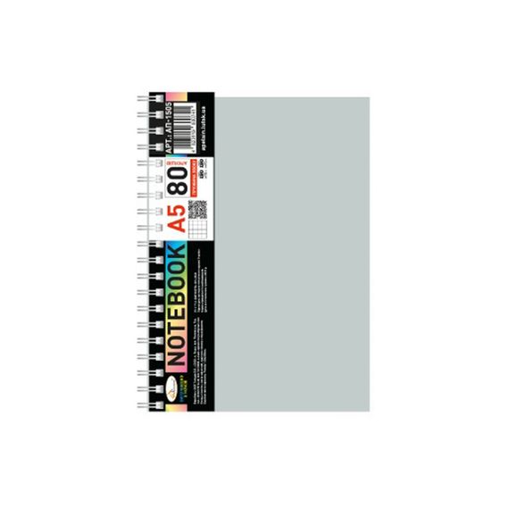Блокнот А5 АП-1505(Grey) 80 аркушів, пружина збоку