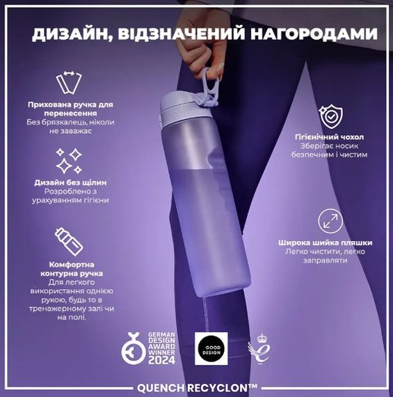 Пляшка для води ION8 1000 мл (ЕКО пляшка) BPA Free Light Purple (I8RF1000PERI) | Зображення 1