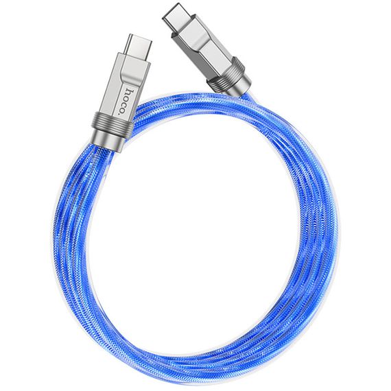 Дата кабель Hoco U113 Solid 100W Type-C to Type-C (1m) Blue | Зображення 1