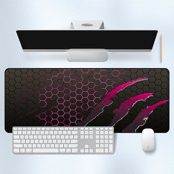 Килимок 300*800 тканинний Honeycomb з боковою прошивкою, товщина 2 мм, колір Black/Pink, Пакет
