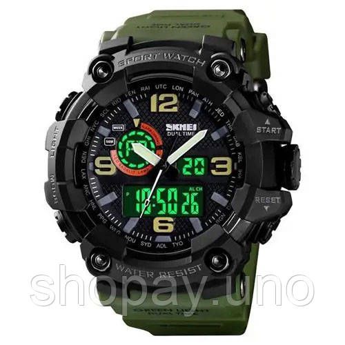 Годинник наручний чоловічий SKMEI 1520AG ARMY GREEN, військовий чоловічий наручний годинник зелений. Колір: зелений | Зображення 6