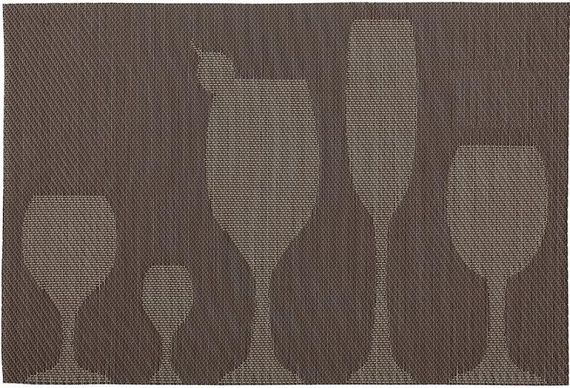 Набір 12 сервірувальних килимків Doily Сocktail 30х45см, плейсмат (подтарельники), сливовий