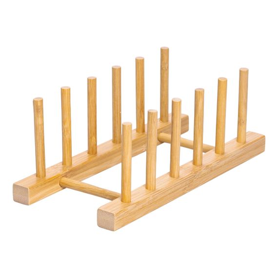 Підставка для тарілок та кришок дерев'яна на кухню 24.5×12×9.5 (см) HB-40-12 | Зображення 1