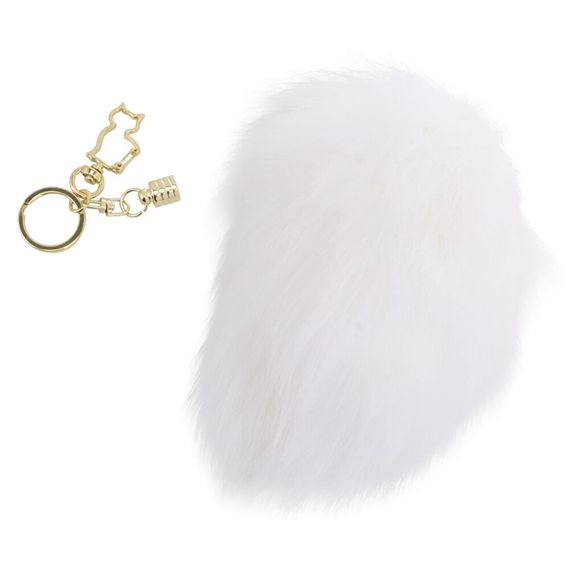Металева анальна пробка — кролячий хвіст LOCKINK SEVANDA White Bunny-Tail Anal Pear-shape Plug | Зображення 1
