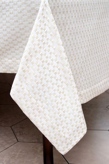 Скатертина Kayra "Шахматка", 160 х 285 см Білий | Зображення 2