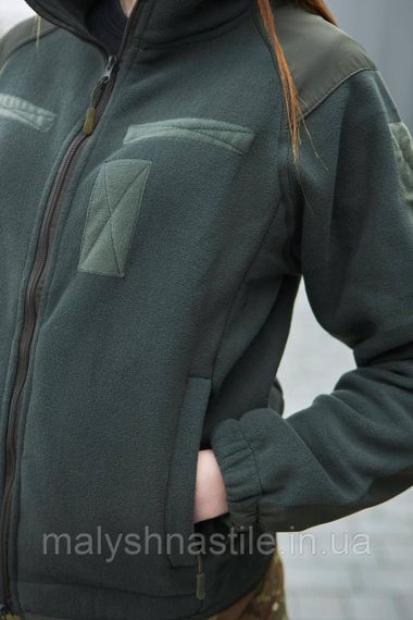 Жіноча флісова кофта з накладками Military олива | Зображення 4