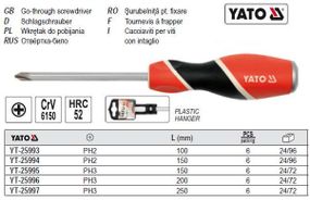 Викрутка викрутка хрестова ударна PHILIPS PH2 l=150 мм YATO-25994
