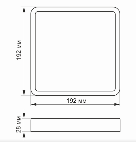 LED Світильник накладний квадратний 18W 5000К 220V VL-DLSS-185 Videx | Зображення 2