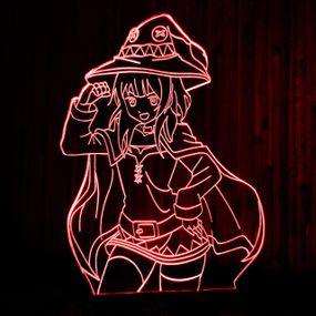 Акриловый светильник-ночник Мегумин (Коносуба) красный tty-n001019